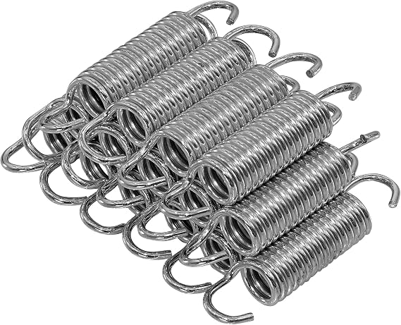 Machrus Upper Bounce Premium Trampoline Springs Replacement 3.5-9 Inch, Heavy-Duty Galvanized Steel with Pull T Hook Tool for Installation, Set of 15