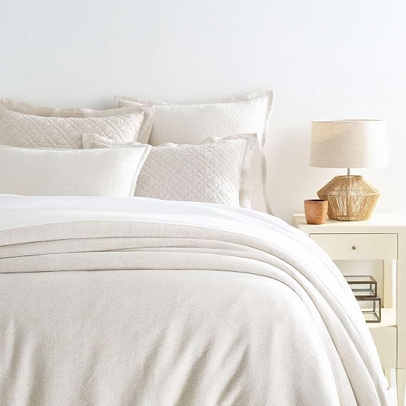 Pine Cone Hill Wilton Natural Solid Cotton Duvet Cover, Twin/Twin XL