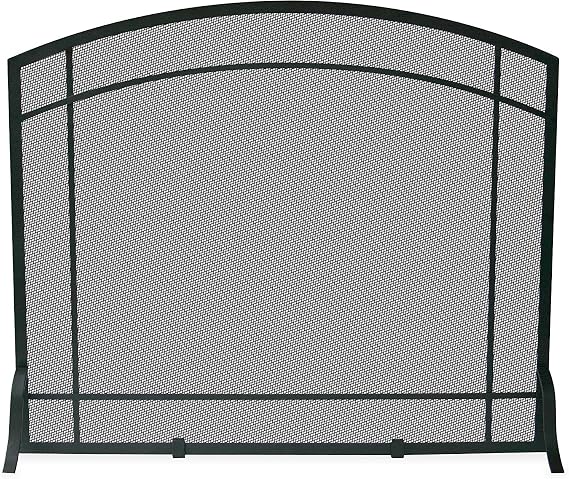 UniFlame Single Panel Black Wrought Iron Mission Fireplace Screen (S-2019)