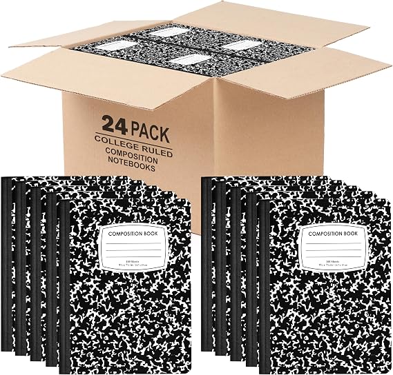Composition Notebook College Ruled Composition Notebooks Bulk Marble College Ruled Notebook Hard Cover 100 sheets, 200 Pages 9.75 x 7.25