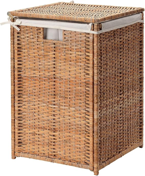 IKEA Rattan Çamaşır Sepeti 80 Litre MeridyenDukkan Naturel Kirli Çamaşır Sepeti