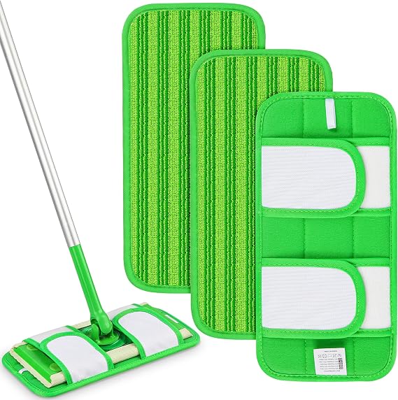 Papclean 3 Pack Reusable Mop Pads Refills Compatible with Swiffer Sweeper