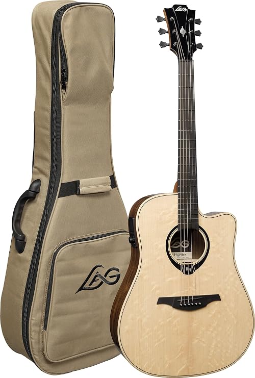 LAG Guitars HyVibe 30 Dreadnought Cutaway Gloss HV30DCE