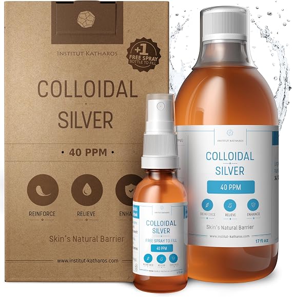 Premium Colloidal Silver 40ppm 500mL ● Optimal Concentration Formula, Smaller Particles, Better Results ● Laboratory Certified ● Liquid Silver Made in EU ● Free Spray Bottle to Fill & Ebook Included