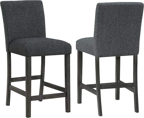 Coaster Home Furnishings - Alba - Wood Upholstered Counter Height Chairs (Set of 2) - Padded Seat, High Back, Footrest - Dining Room & Kitchen - Black - 123139