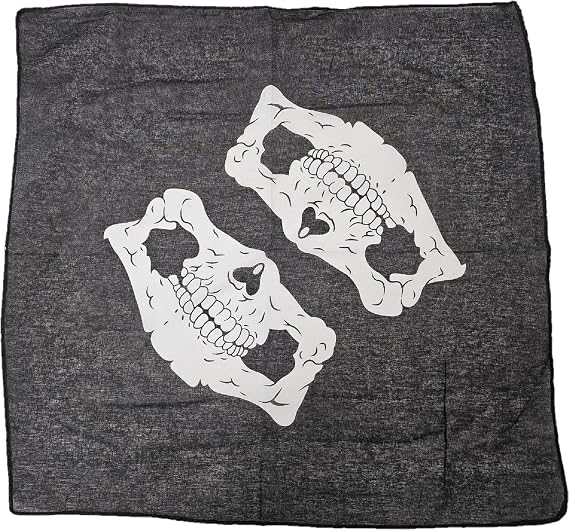 Skull Jaw Bone Bandana Head Wrap Face Mask Neckerchief Scarf