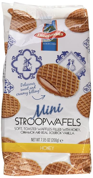 Daelmans Mini Honey Stroopwafels, Waffle Cookies - 7.04 Oz Bag