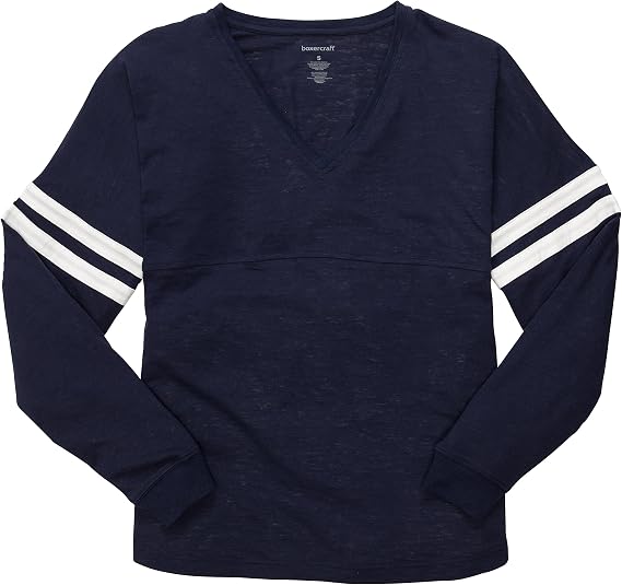 boxercraft Long Sleeve Light Weight Varsitee Slub Jersey, Adult Sizes