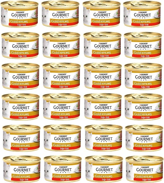 Gourmet Gold Kıyılmış Sığır Etli Yaş Kedi Maması (24 x 85 gr)