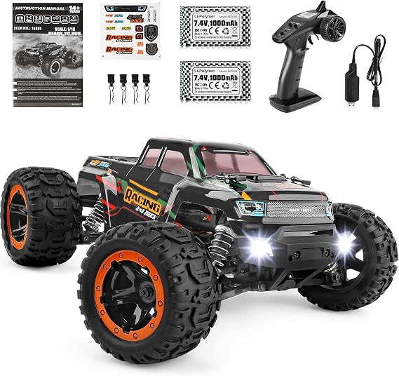 HAIBOXING Remote Control Car 16889, 1:16 Scale 2.4Ghz RC Cars 4x4 Off Road Trucks, Waterproof RTR RC Monster Truck 36KM/H, Toys for Kids and Adults with 2 Batteries 35+ mins Play