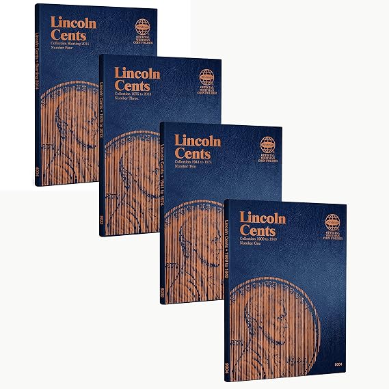 Whitman US Lincoln Cent Coin Folder Four Volume Set 1909 - Date #s 9004, 9030, 9033, 4004