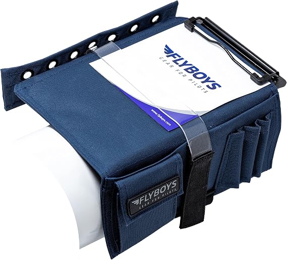 FlyBoys Classic Kneeboard, Pilot Leg Organizer with Clipboard, Blue
