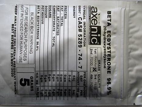 5 Grams BETA ECDYSTERONE 96.9%, 20-Hydroxyecdysone