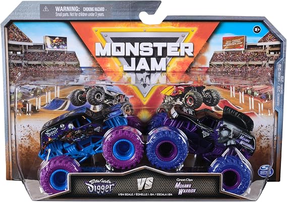 Monster Jam, Official Son Uva Digger Vs. Mohawk Warrior Die-Cast Monster Trucks, 1:64 Scale, Kids Toys for Boys Ages 3 and up