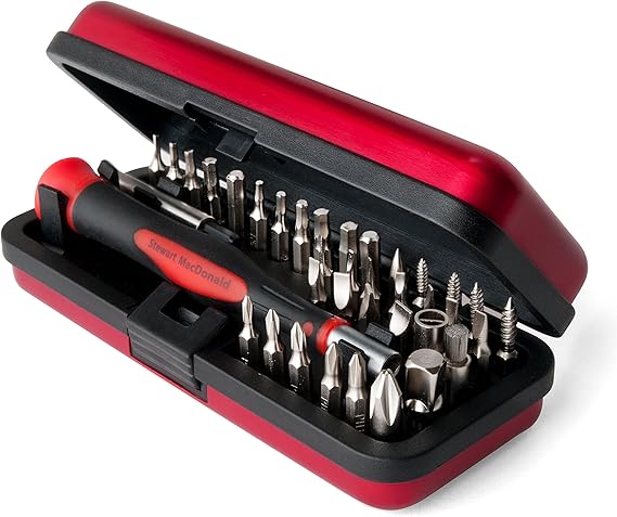 StewMac Guitar Tech Screwdriver Set, 36-Piece Bit Set