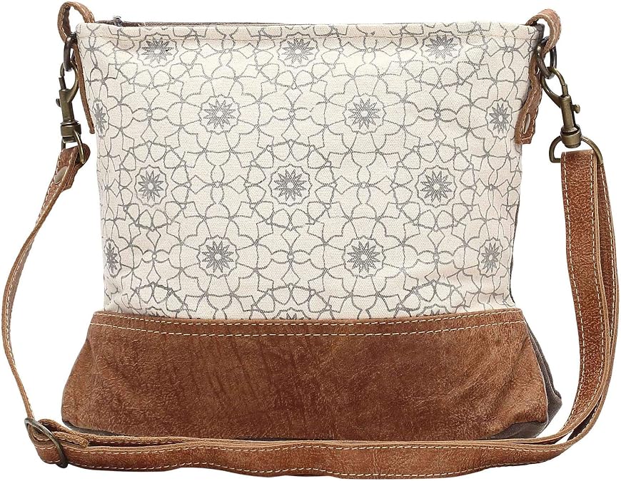 Myra Bag Bucket Bags for Women - Canvas Bucket Purse with Genuine Leather Detailing, Boho Purses for Women