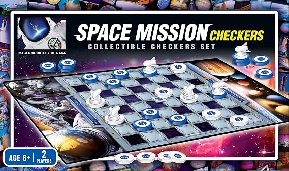 MasterPieces Family Game - NASA Checkers - Officially Licensed Board Game for Kids & Adults