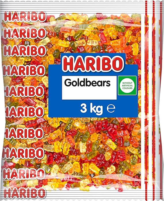 HARIBO Gold Bears – Fruity and Chewy Gummy Bear Sweets – 3kg Bulk Bag