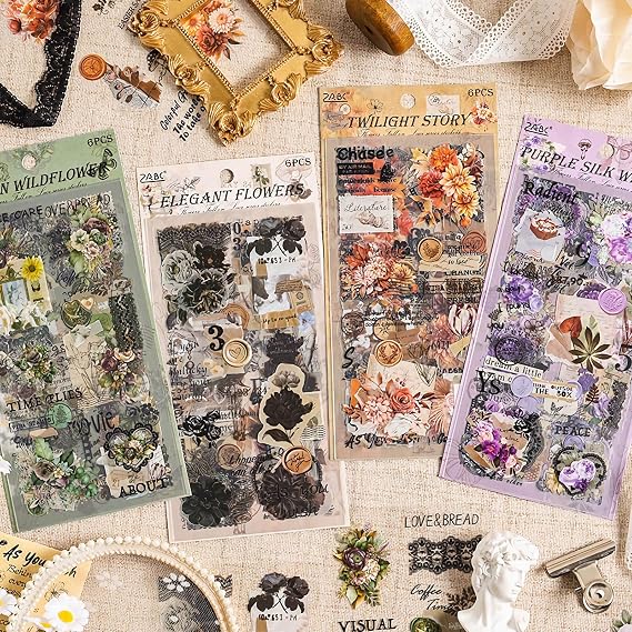 309 Pcs/24 Sheets Stickers for Scrapbooking，Scrapbooking Stickers丨Bullet Journal Stickers for Journaling for Scrapbooking,Bullet Journal Accessories,Journaling Accessories etc