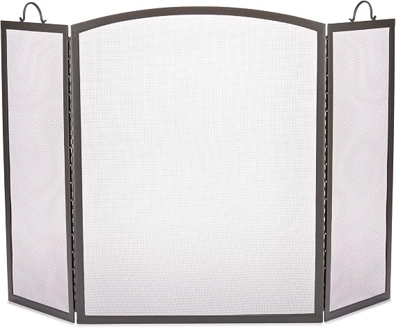 UniFlame 3-Panel Olde World Iron Arch Top Fireplace Screen (S-1172)
