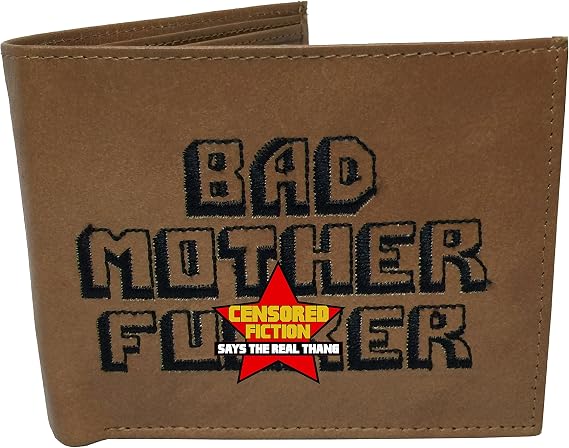 BMF Embroidered Genuine Leather Wallet Brown Authentic