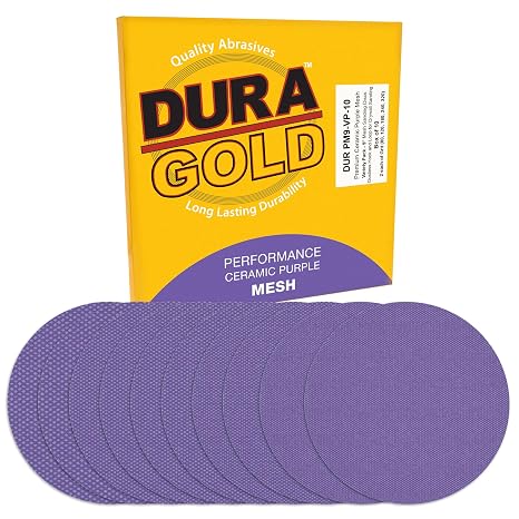 Dura-Gold Premium 9" Purple Ceramic Mesh Sanding Discs, 10 Disc Variety