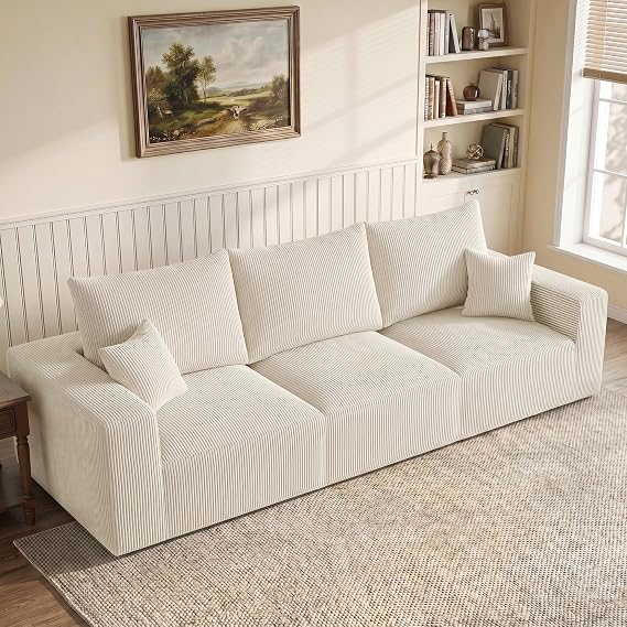 113" Modular Sectional Sofa 3 Seats Boneless Couches for Living Room