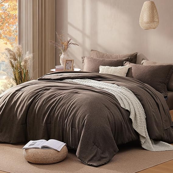 Full Size Bedding Sets - 7 Pieces full comforter sets Soft Bed in a Bag