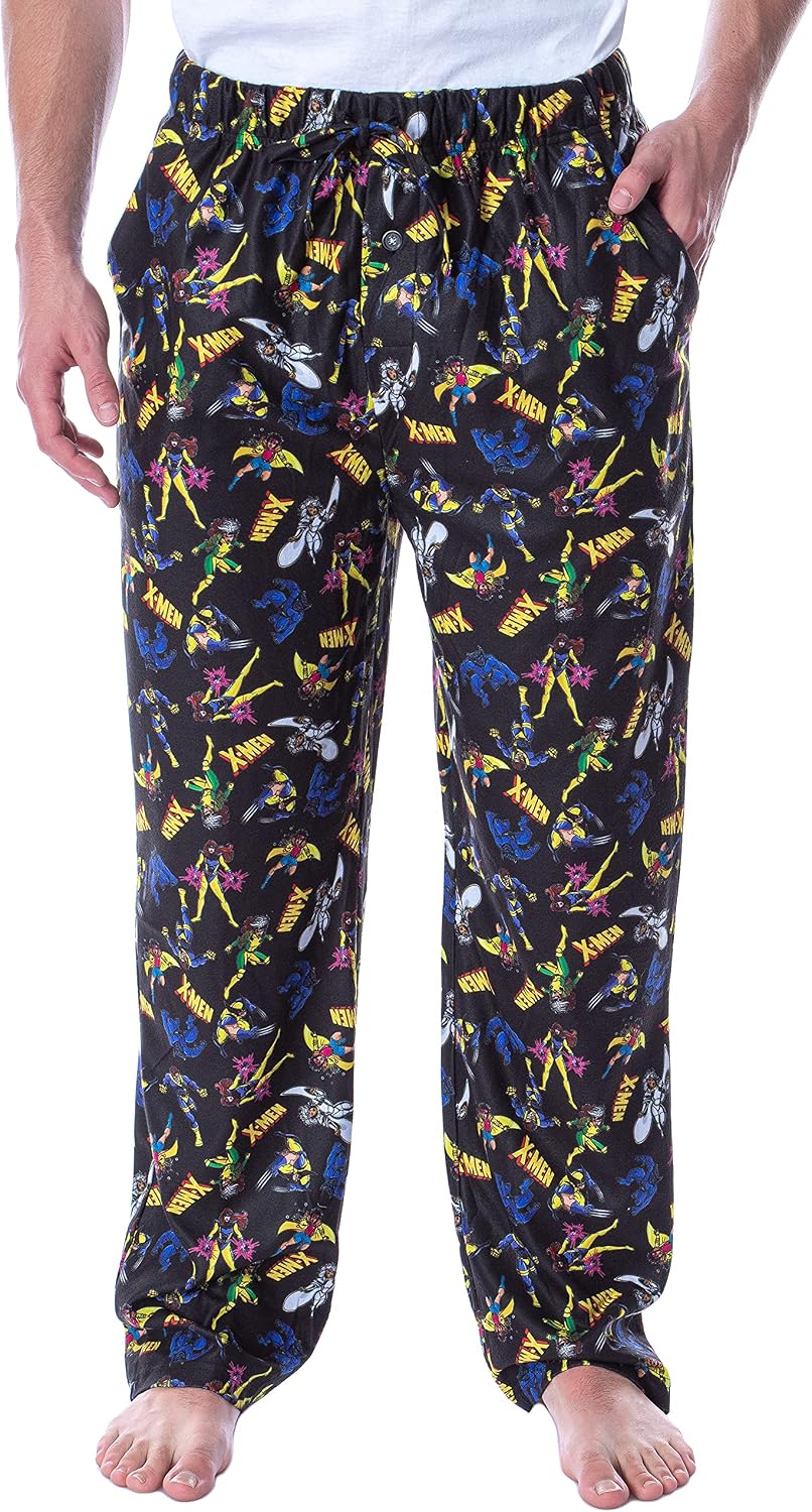 Marvel Mens X-Men Pajama Pants Storm Wolverine Rouge Beast Cyclops Jean-Grey Jubilee Lounge Pants