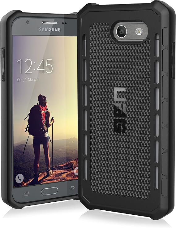 URBAN ARMOR GEAR [UAG Samsung Galaxy J3 Emerge Outback Feather-Light Rugged [Black] Military Drop Tested Phone Case