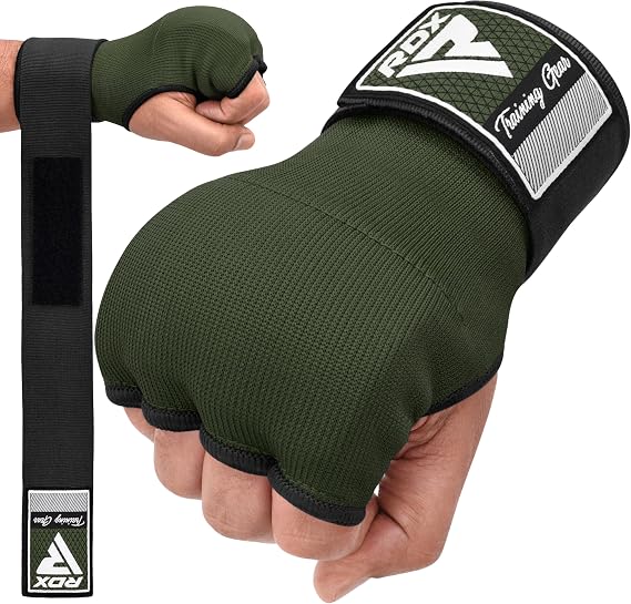 RDX Gel Boxing Hand Wraps Inner Gloves for Men Women, Quick 100cm Long Wrist Straps, Elasticated Padded Fist Hand Protection, Adults Kids, Muay Thai MMA Martial Arts Training Under Mitt Bandages