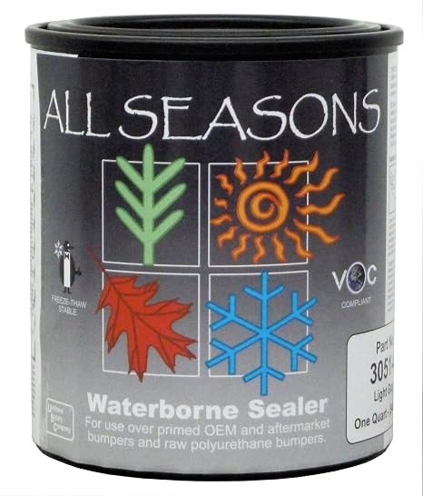 Polyvance All Seasons Waterborne Bumper Sealer, Quart, Light Gray