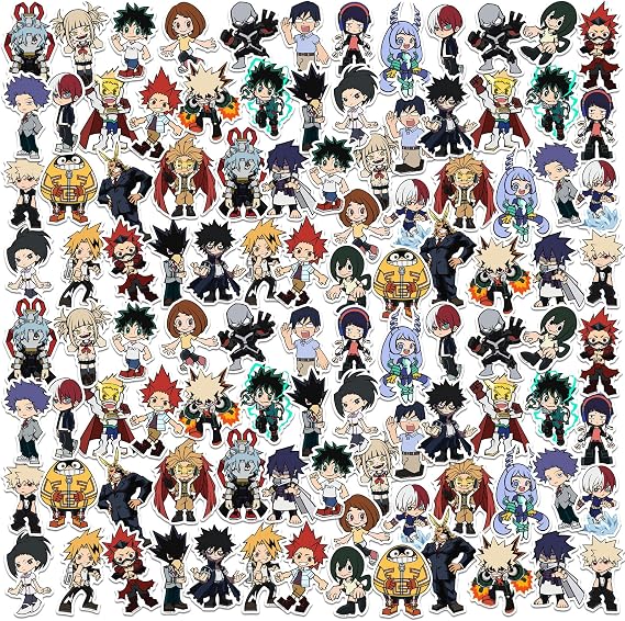 My Hero Academia Chibi 100 Sticker Pack Waterproof Vinyl Decals