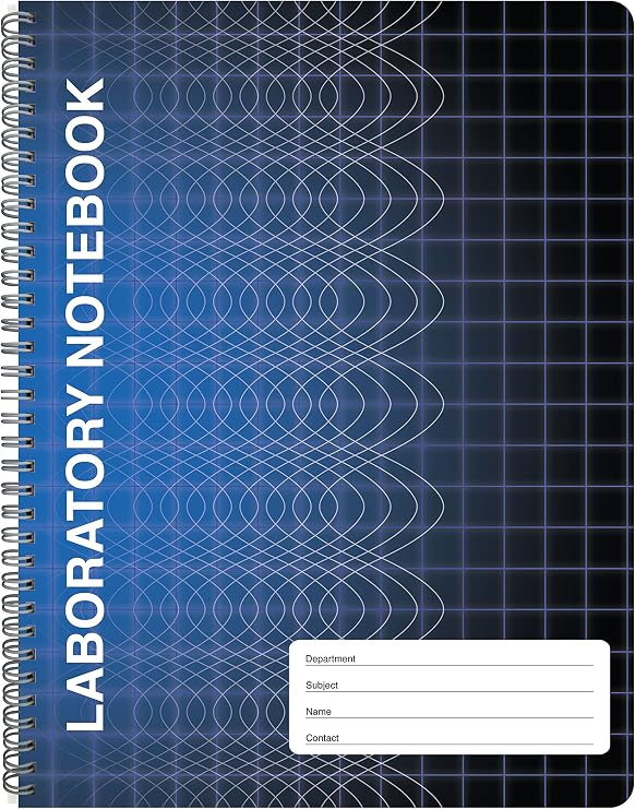 BookFactory Computation Lab Notebook, Wire-O, 100 Pages | Scientific Grid Pages, Durable Translucent Cover, 9 1/4'' x 11 3/4'' - Made in USA