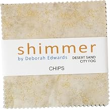 Deborah Edwards Shimmer Metallic Desert Sand/City Fog Chips 42 5-inch Squares Charm Pack Northcott