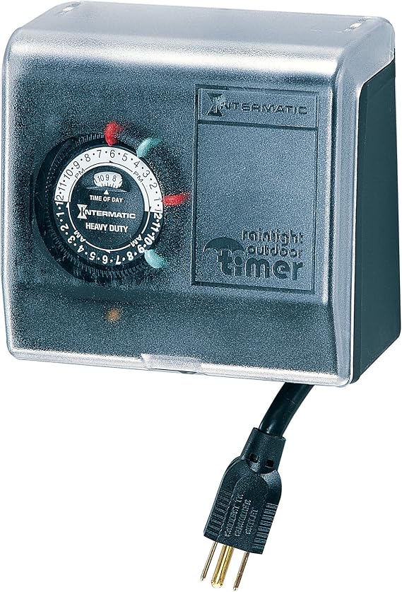 Intermatic P1101 Outdoor Plug-in Timer, Black, 2 ON/Off, 24-Hour
