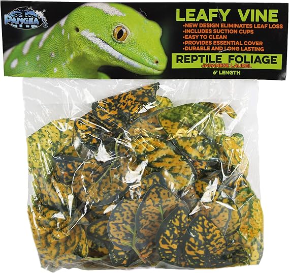 Pangea Leafy Vine for Reptile Terrarium Habitat (Japanese Laurel)