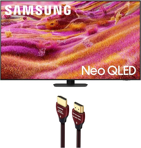 Samsung QN75QN90FAFXZA 75 Inch Neo QLED 4K QN90F Vision AI Smart TV with a WireLogic Ruby 8ft Ultra High Speed 4K-8K-10K HDMI Cable (2025)