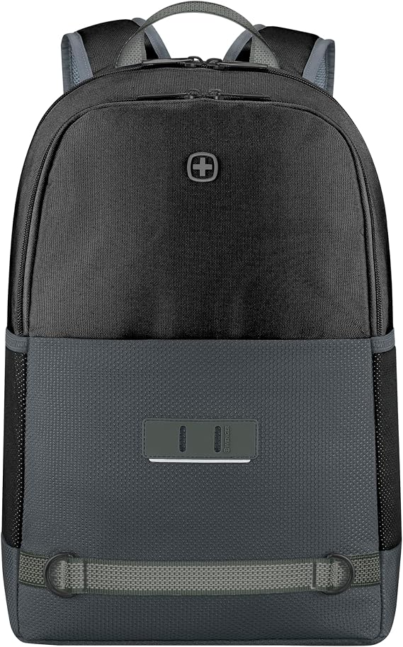 Wenger Tyon laptop backpack, notebook up to 15.6 inches, organizer, 23 l, women men, office business travel university, black, 653182, Gravity Black, ESTANDAR, Casual