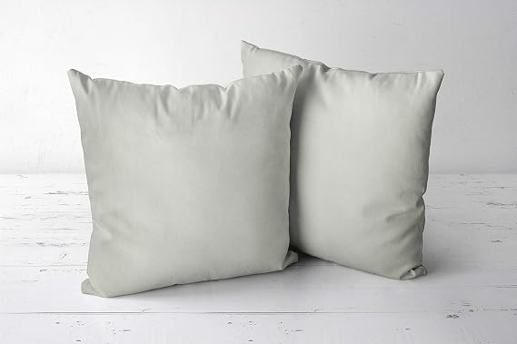 Saffron Set of 2 Cushion Cover - Bed Throw Pillowcase Cotton Solid Removable Cover, Insert not Included (Ivory, 32x32 inch)
