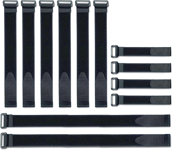 VELCRO Brand Cinch Straps With Buckle, Variety Sizes 8in-12in-18in, 12 Pk