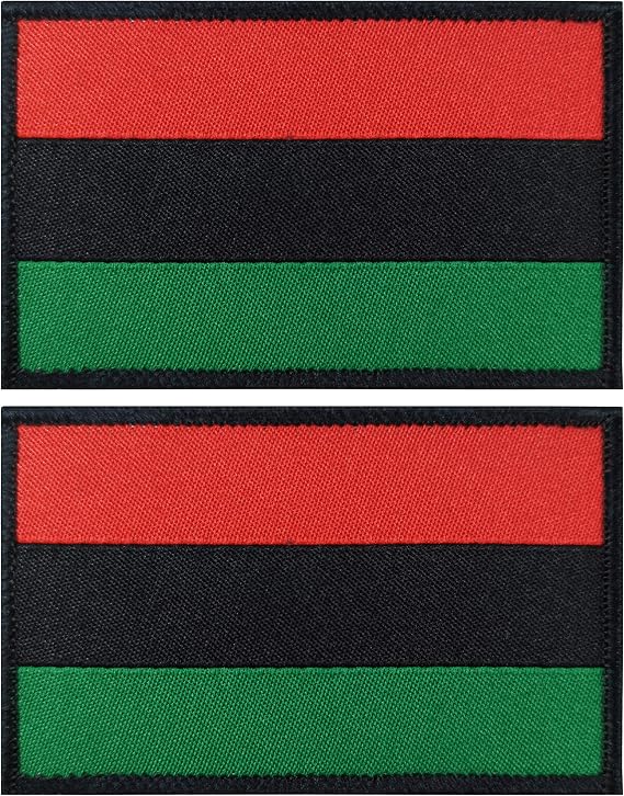 JBCD 2 Pack Afro American Flag Patch African Flags Tactical Patch Pride Flag Patch for Clothes Hat Patch Team Military Patch