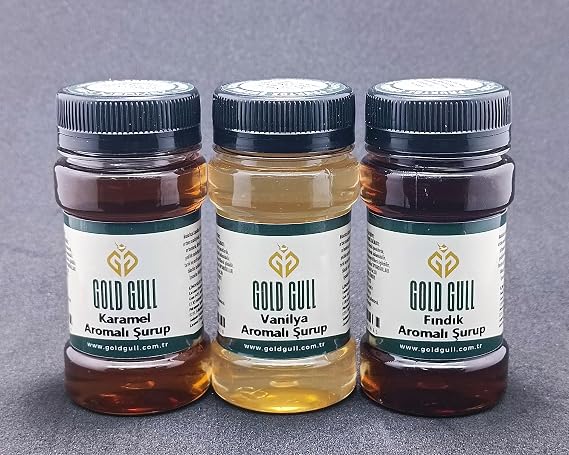 Karamel, Fındık & Vanilya Aromalı Kahve & Meyve Şurupları 3 x 80 ml.