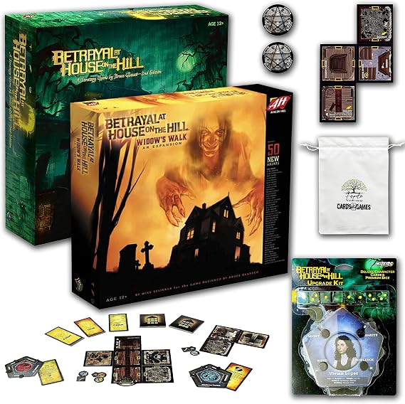Generic Betrayal at House on The Hill Board Game Bundle with Widow's Walk Board Game, Upgrade Kit and Random Drawring Bag lor and 2 Devil Tokens