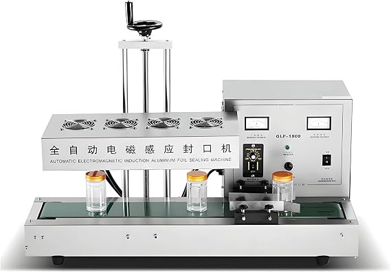 Automatic Aluminum Foil Sealing Machine, Electromagnetic Band Sealer Vertical,Continuous Induction Band Bag Sealer,Commercial Aluminum Foil PVC Plastic Bottle Cap Sealer 60mm