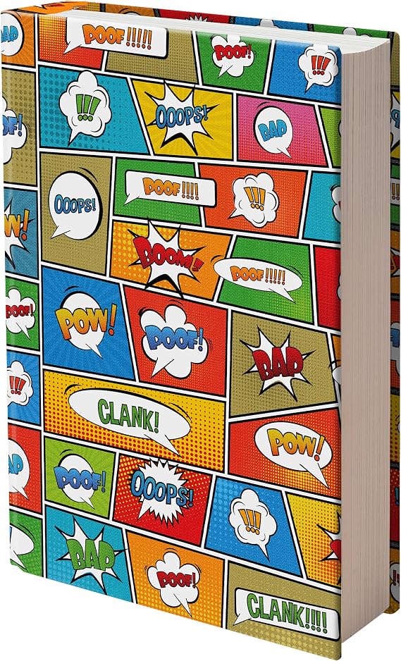 Fun Design, Easy Apply Book Cover 1 Pack. Stretchable Jumbo Jacket Fits Most Hardcover Textbooks Up to 9 x 11. Adhesive-Free, Nylon Fabric Protectors. Washable and Reusable School Supply for Students