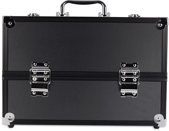 Caboodles Primped & Polished 6 Tray Train Case, Dark Gray, 5.6 Pound
