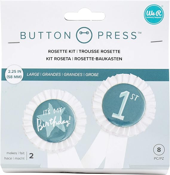 We R Memory Keepers WR Button Press 2 Roses 58mm, Paper, Makes 2, One Size