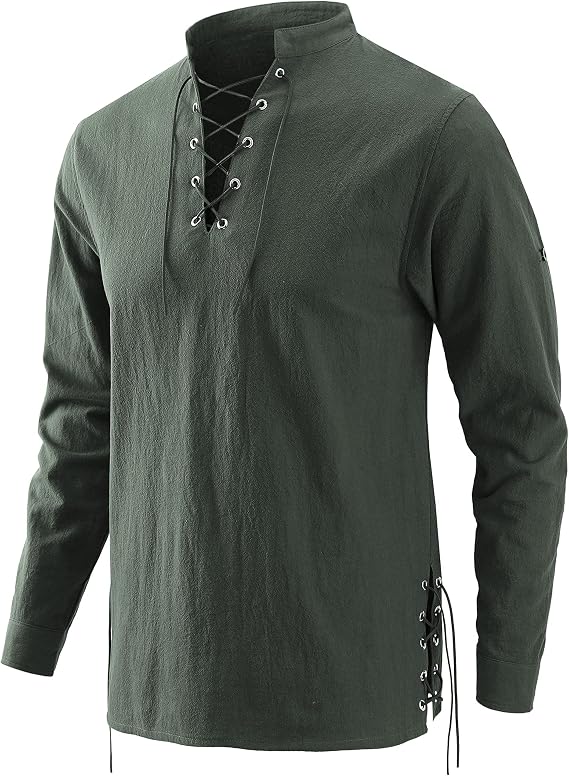 Bbalizko Mens Pirate Shirts Medieval Renaissance Viking Gothic Costume Tops