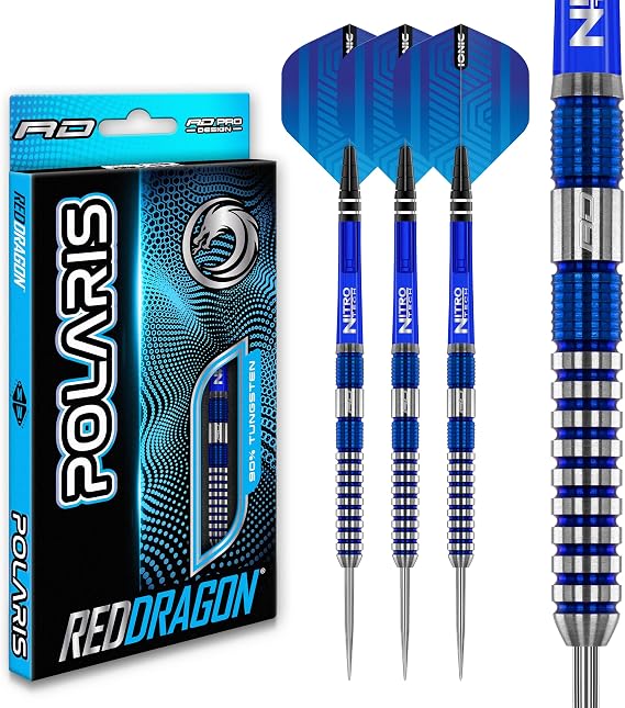 RED DRAGON Polaris Tungsten Professional Darts Set with Flights and Nitrotech Shafts (Stems)